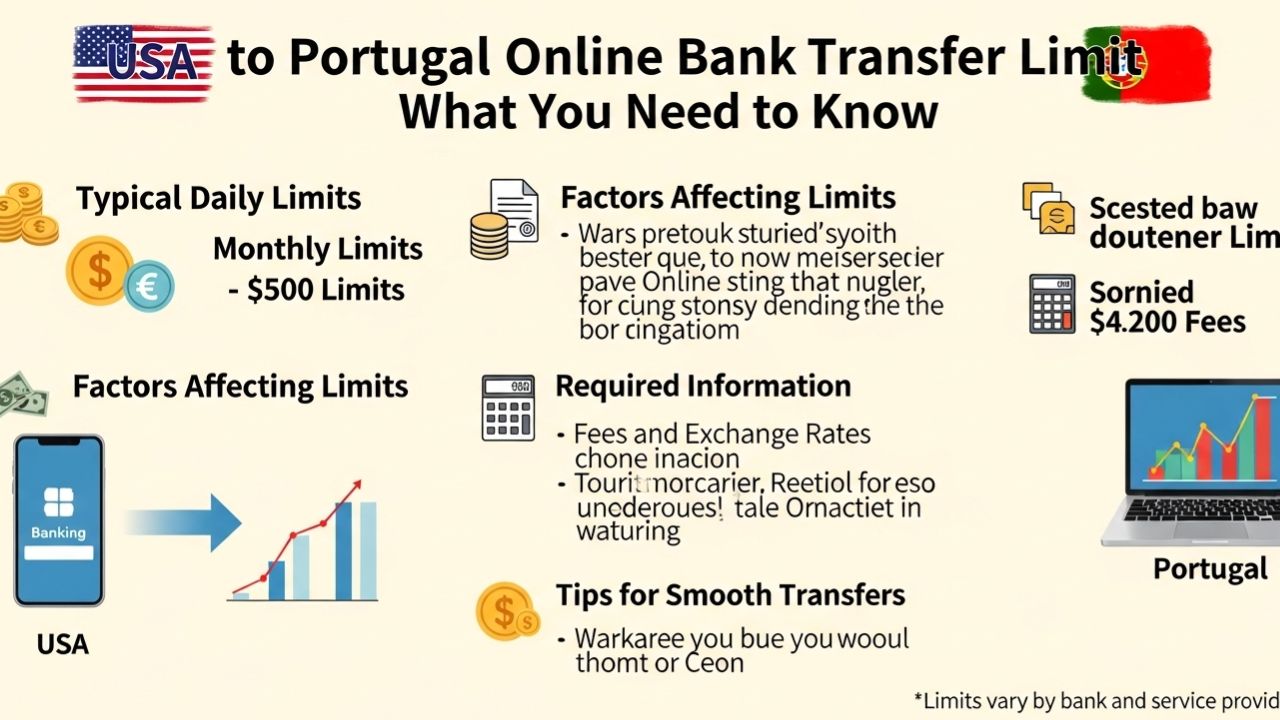 USA to Portugal Online Bank Transfer Limit